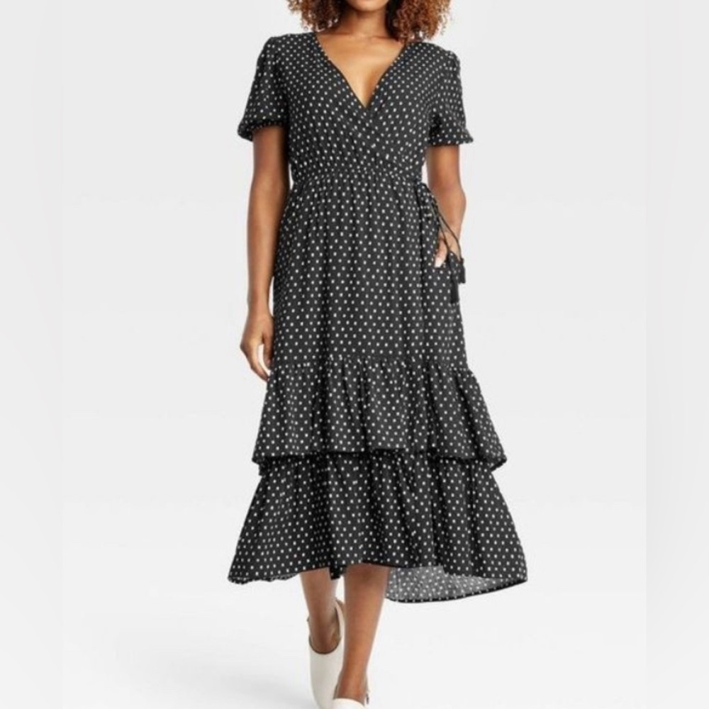 Knox Rose polka dot wrap dress, XS, never worn